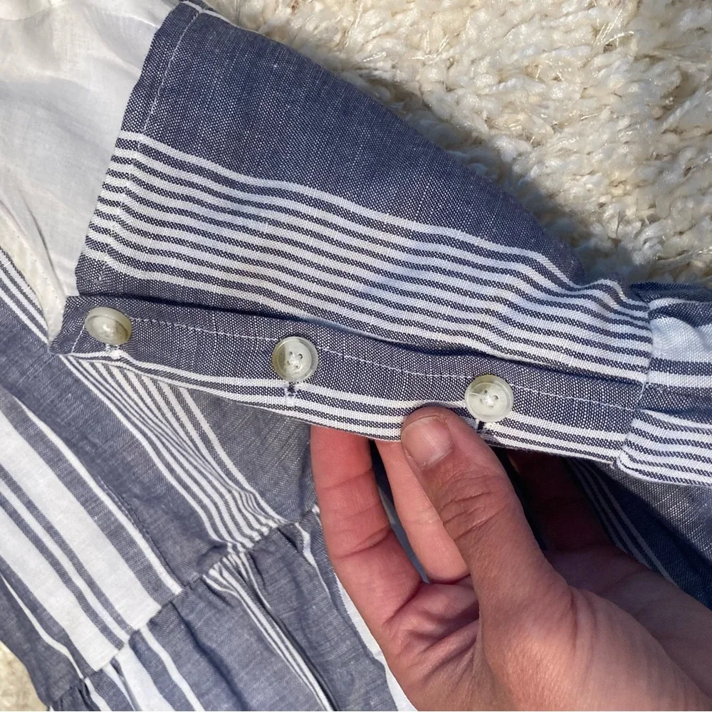 Abercrombie & Fitch Blue and White Striped Midi Dress